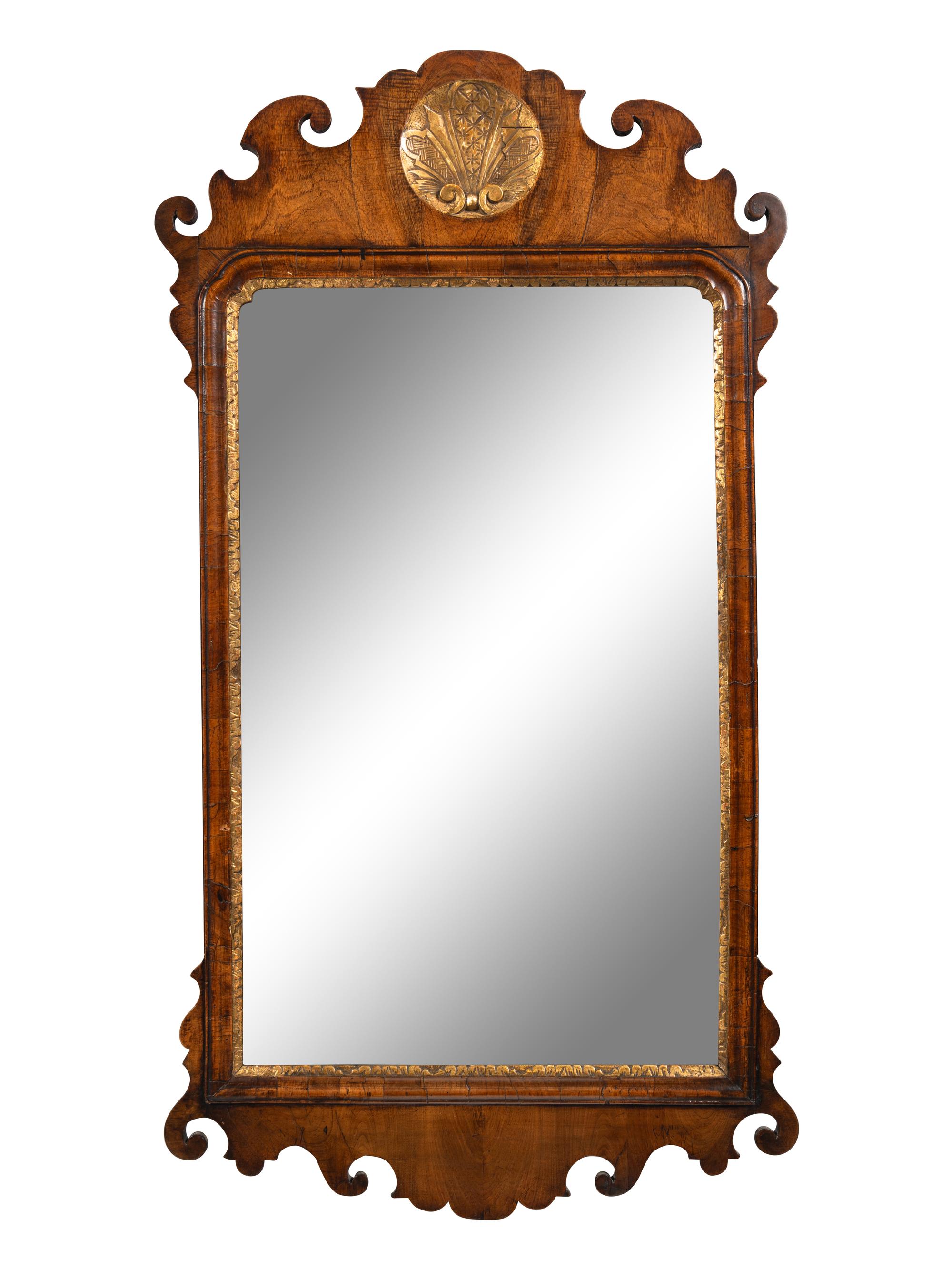 A George III Parcel-Gilt Mahogany Mirror