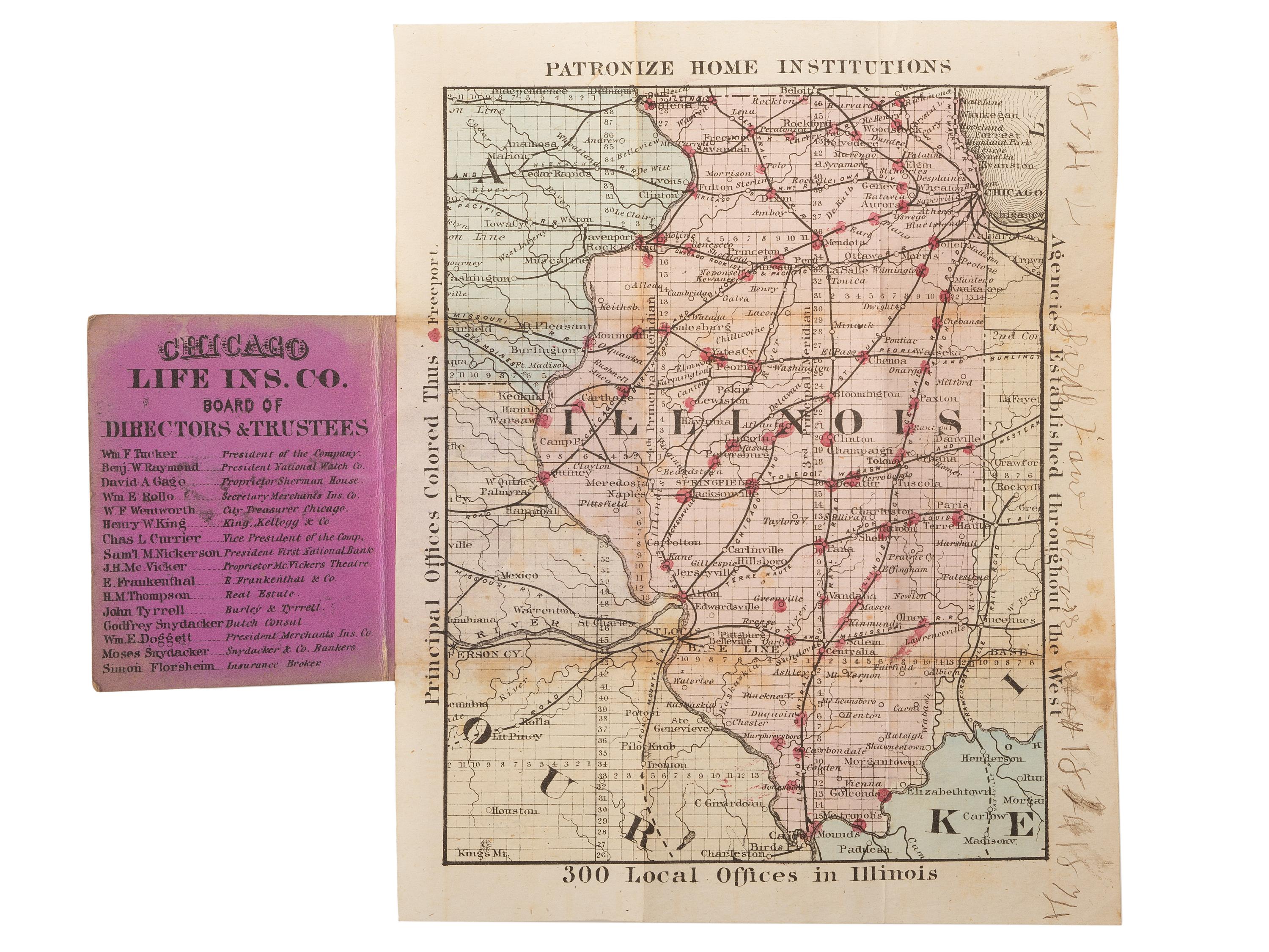 [MAPS & ATLASES -- ILLINOIS]. A large group of maps of Illinois, Indiana, and Midwest, comprising: