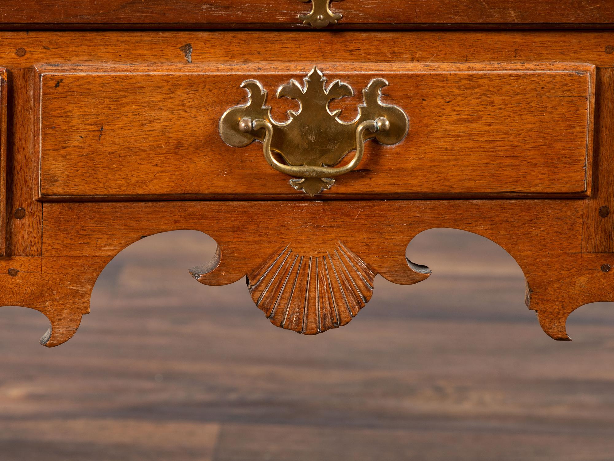 A Queen Anne Walnut Flat-Top High Chest
