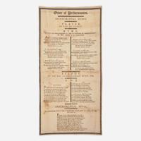 [Washington, George] Order of Performances