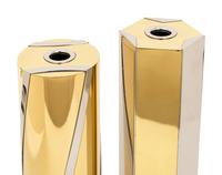 Two Italian Mixed Metal Vases