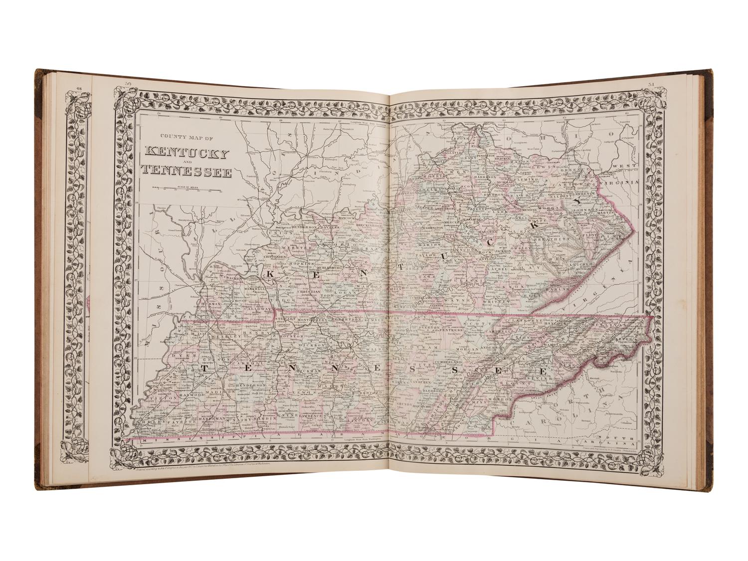 MITCHELL, Samuel Augustus (1792-1868). Mitchell’s New General Atlas, Containing Maps of the Various Countries of the World, Plans of Cities. Philadelphia: S. Augustus Mitchell, 1880.