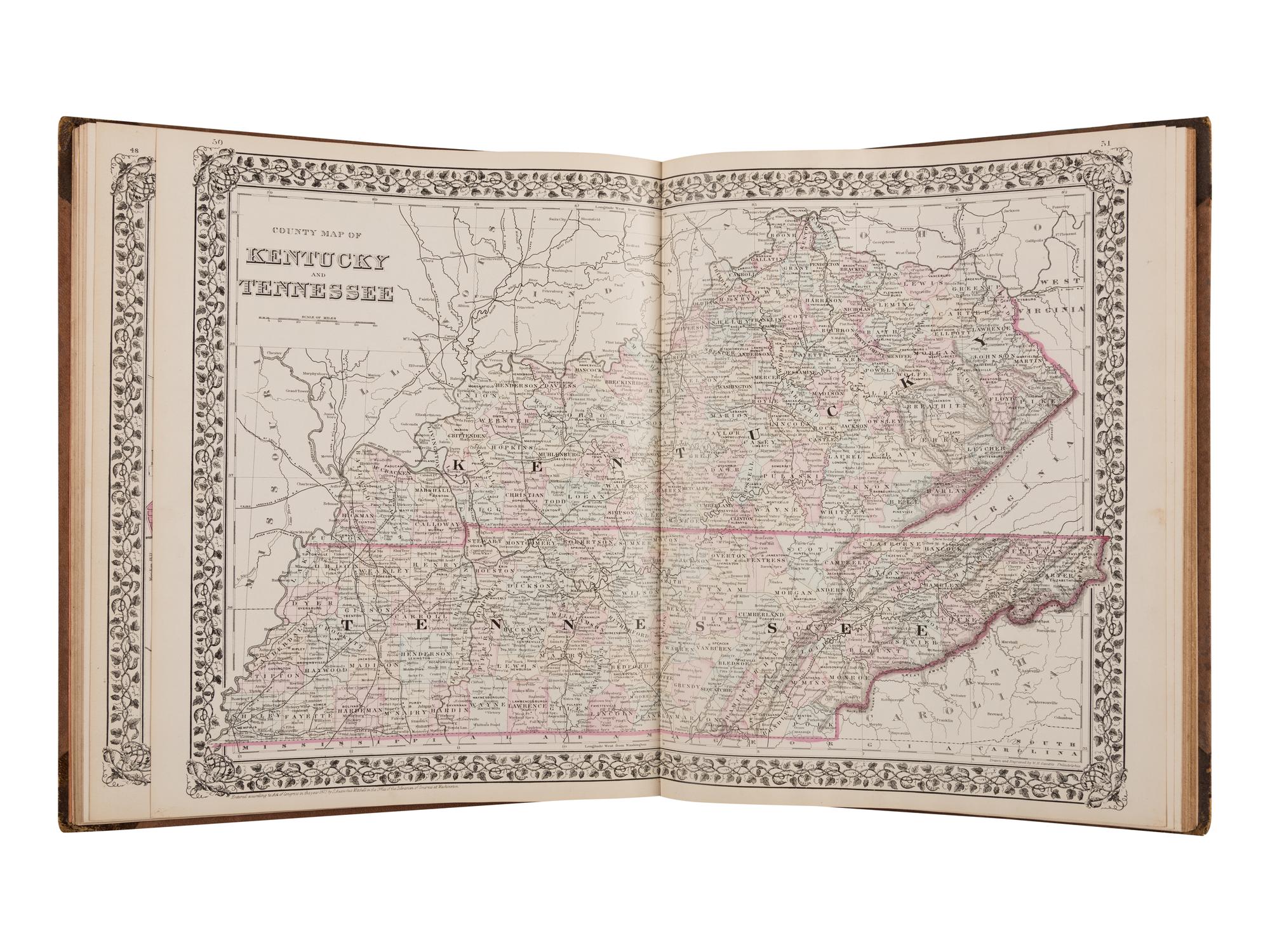 MITCHELL, Samuel Augustus (1792-1868). Mitchell’s New General Atlas, Containing Maps of the Various Countries of the World, Plans of Cities. Philadelphia: S. Augustus Mitchell, 1880.
