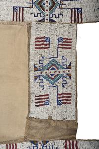 Sioux Beaded Hide Saddle Blanket, with American Flags