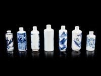 Seven Chinese Cylindrical Form Snuff Bottles