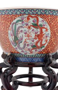 A Chinese Export Porcelain Fishbowl on Stand