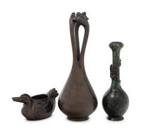 Three Japanese Bronze Vessels