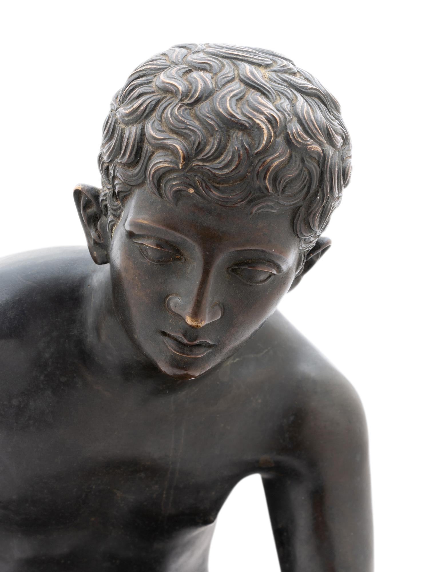A Grand Tour Patinated Bronze of Seated Mercury