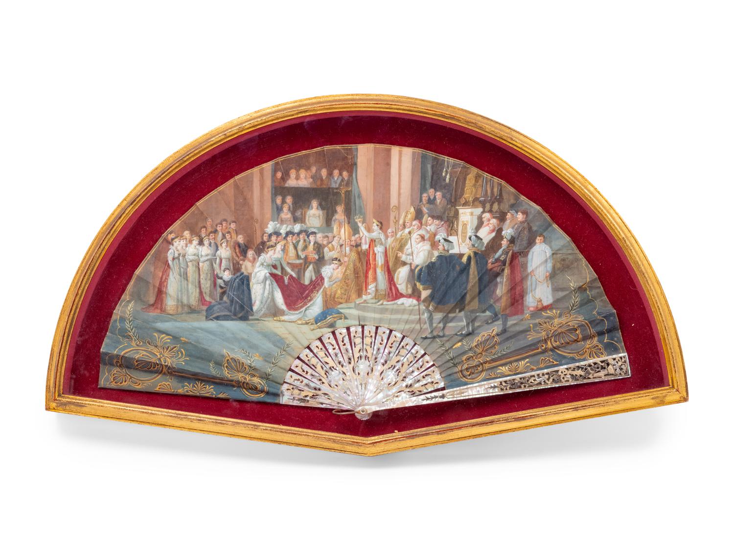 A French Painted Paper Fan after Jacques-Louis David's Coronation of Napoleon