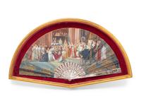 A French Painted Paper Fan after Jacques-Louis David's Coronation of Napoleon