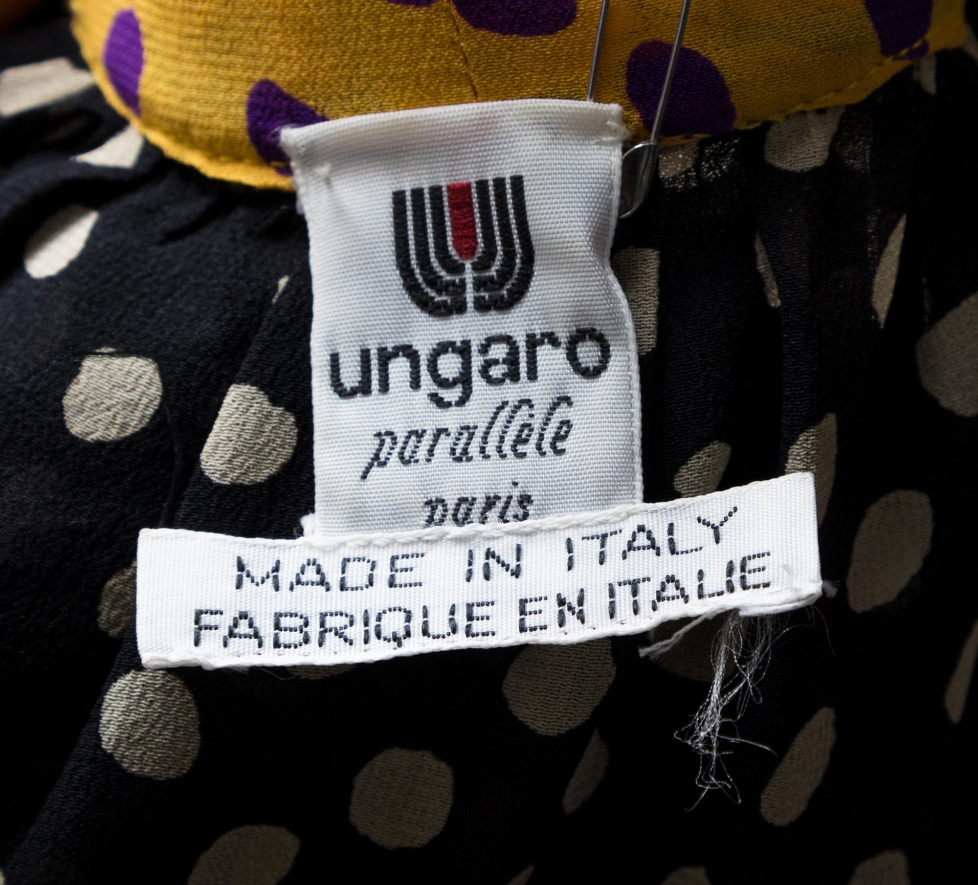 An Emanuel Ungaro Multicolor Silk Blouse and Skirt Ensemble, No size.