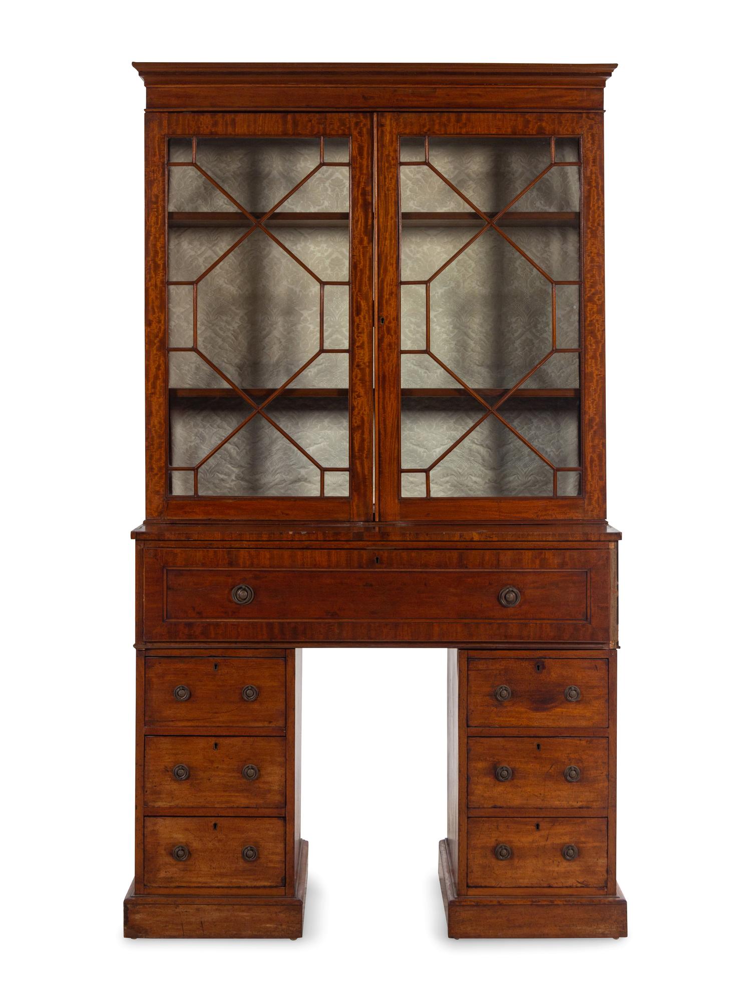 A George III Style Mahogany Secretary Bookcase