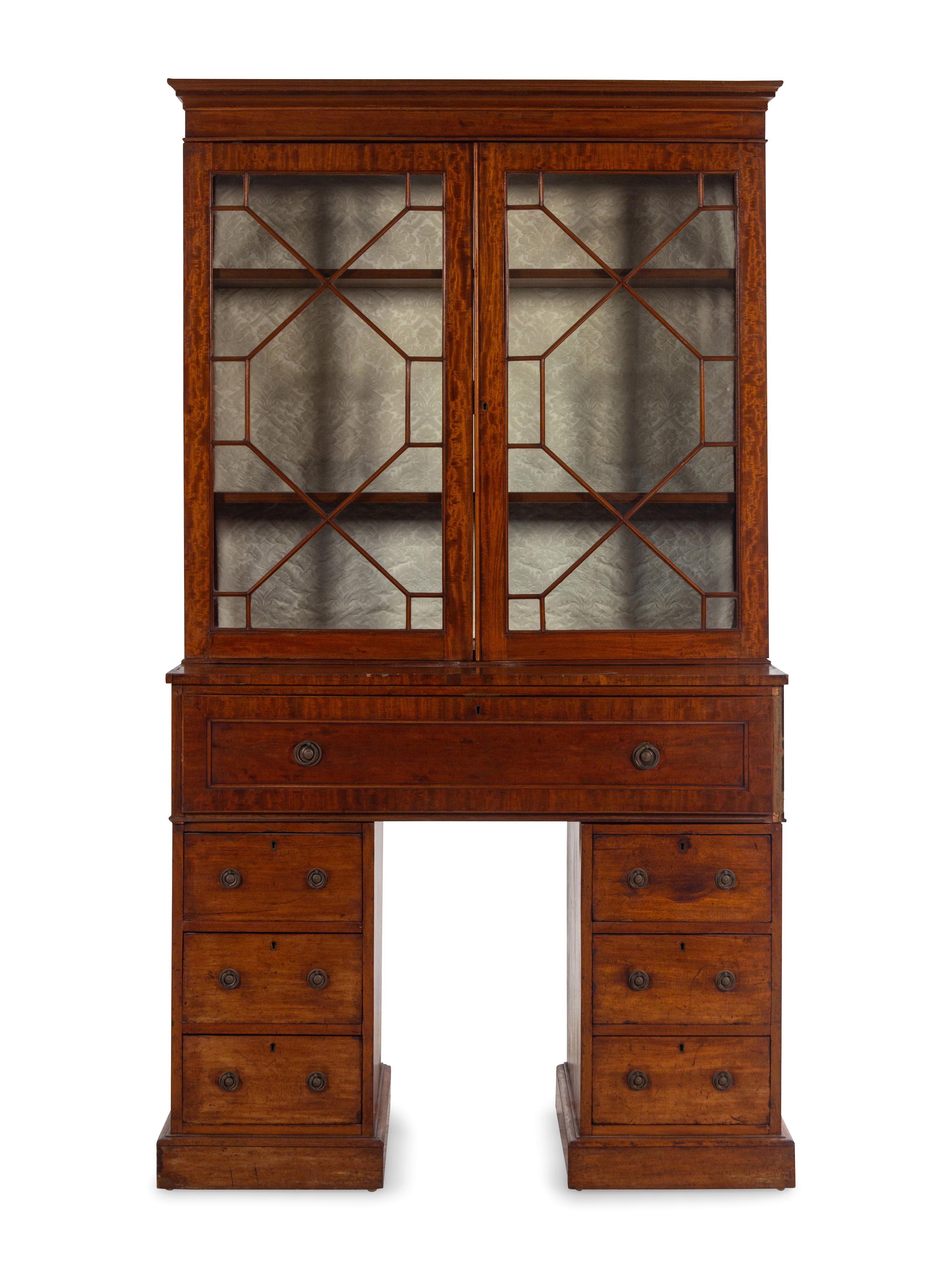 A George III Style Mahogany Secretary Bookcase