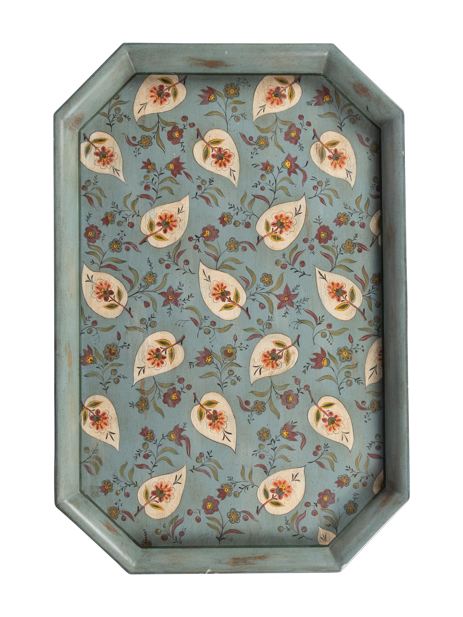 A Georgian Style Blue Japanned Low Table