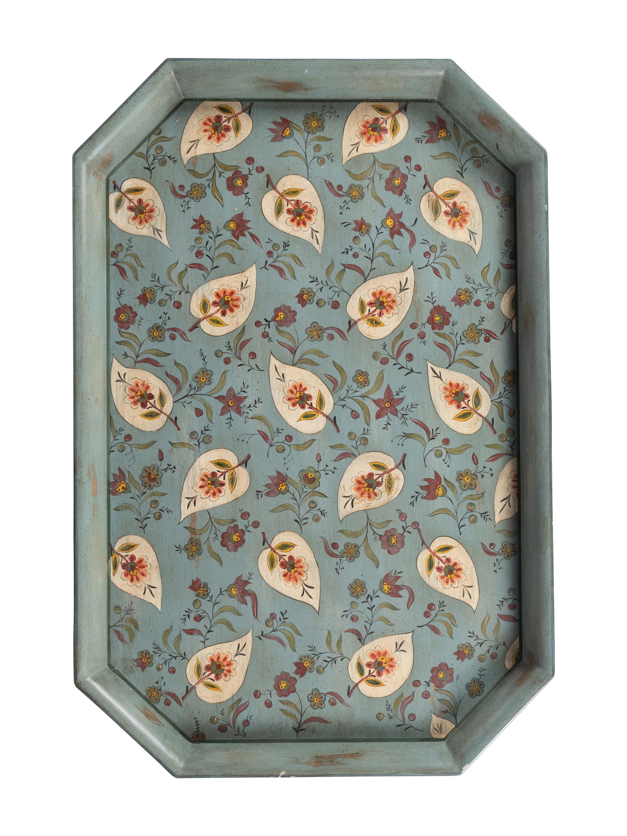 A Georgian Style Blue Japanned Low Table