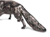 A Pair of Silver Fox-Form Table Ornaments