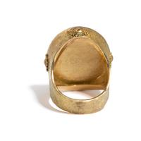 ED WIENER, YELLOW GOLD AND SUNSTONE INTAGLIO RING