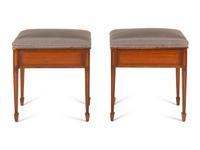 A Pair of George III Mahogany Piano Benches