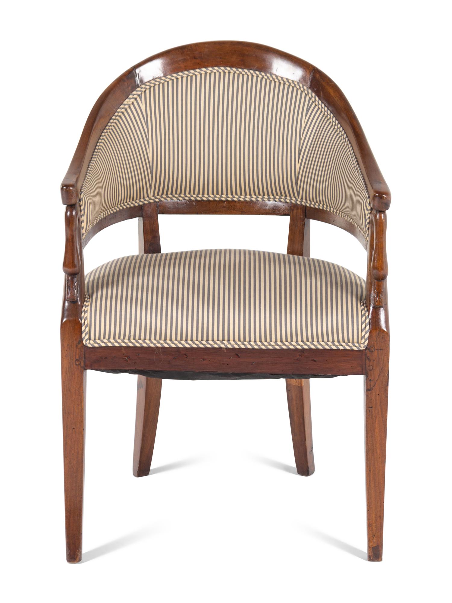 An Italian Empire Cherrywood Armchair