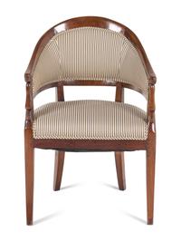 An Italian Empire Cherrywood Armchair