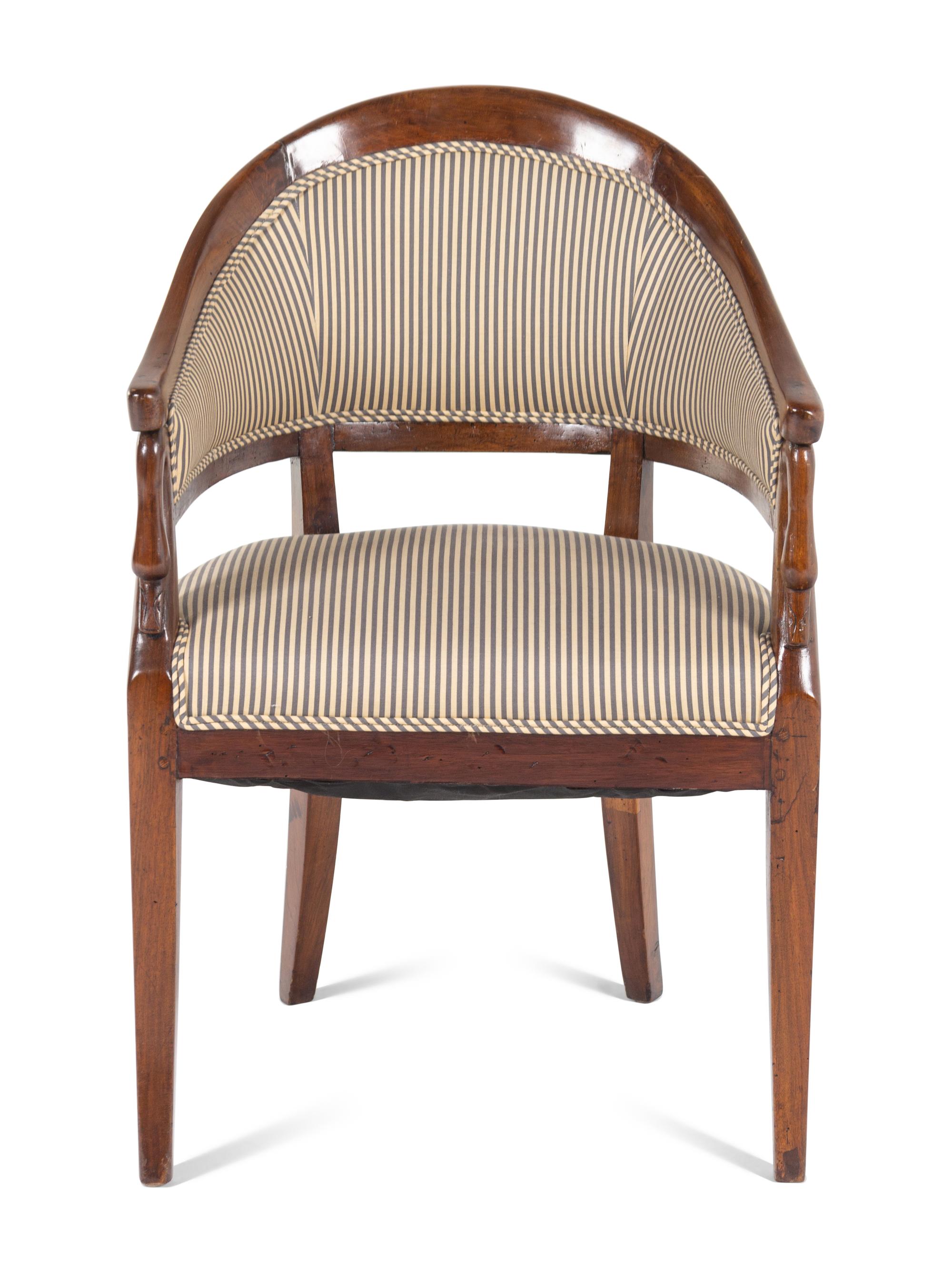 An Italian Empire Cherrywood Armchair