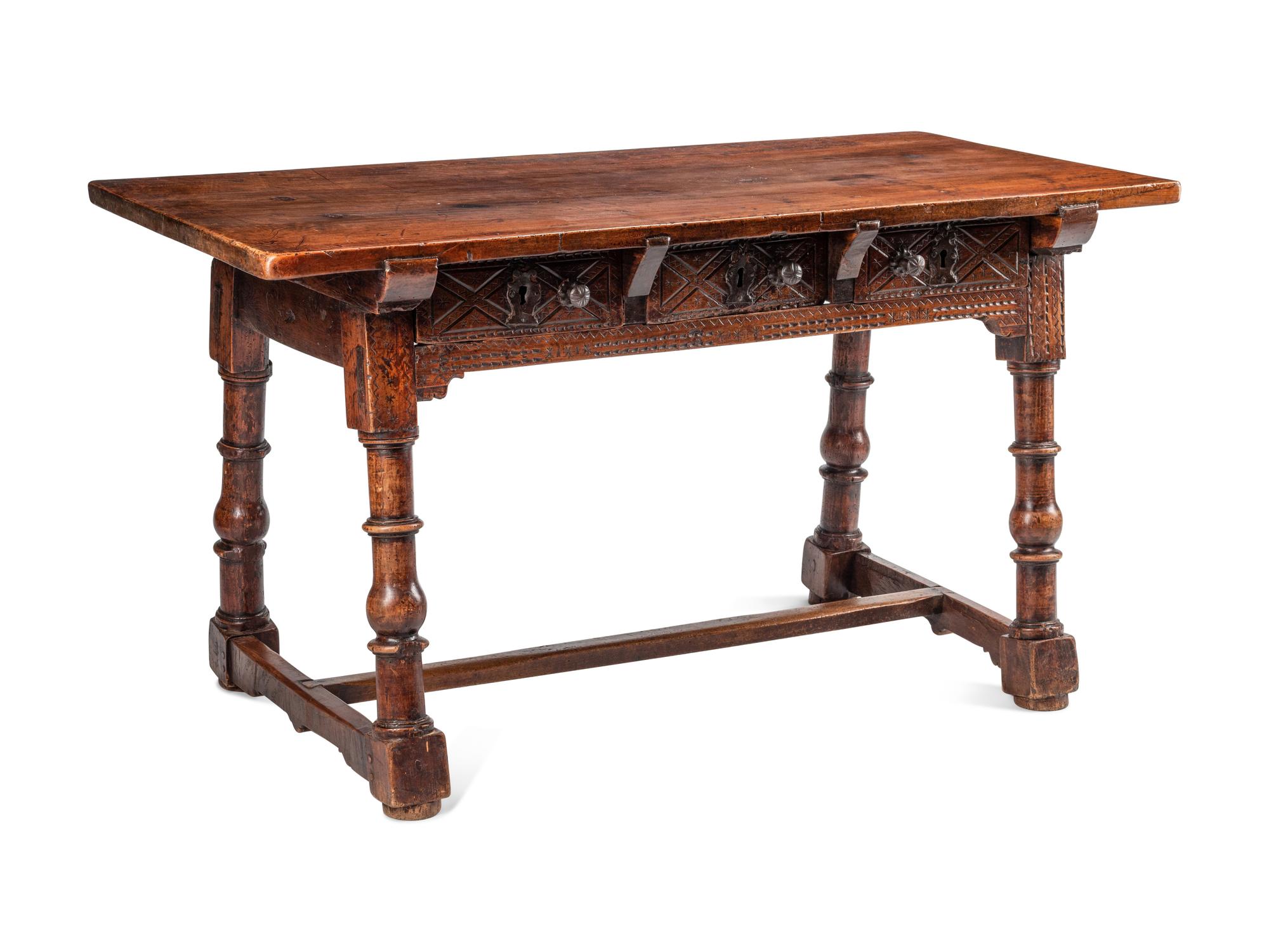 A Spanish Baroque Walnut Table