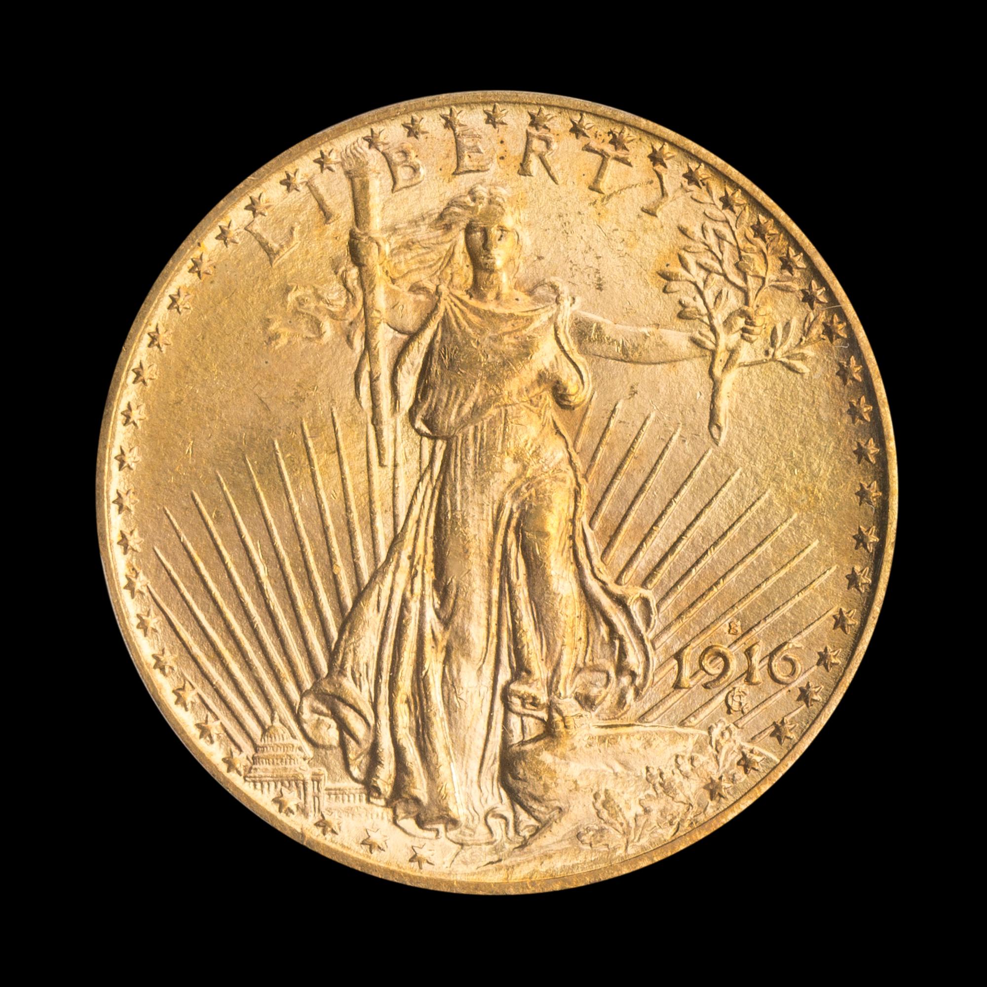 A United States 1916-S St. Gaudens $20 Gold Coin