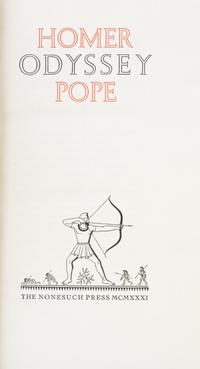 (NONESUCH PRESS) HOMER. The Iliad [and] The Odyssey. Trans. by Pope. NY, 1931. 2 vols. Limited.
