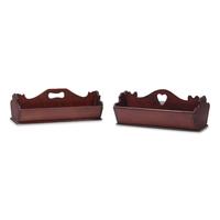 Two Carved Walnut and Cherry Cutlery Boxes