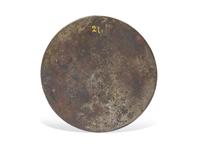 Two Chinese Copper Hand Warmers and A Small Bronze Mirror