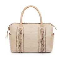 Nancy Gonzalez Cream Alligator and Snakeskin Bag, 2000s