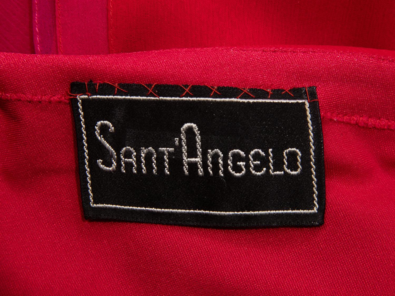 Sant' Angelo, Red Ombre Chiffon Bodysuit & Wrap Skirt, 1970's