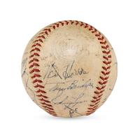 A 1942 Detroit Tigers Team Signed Autograph Baseball Featuring Charlie Gehringer (JSA Letter of Authenticity),