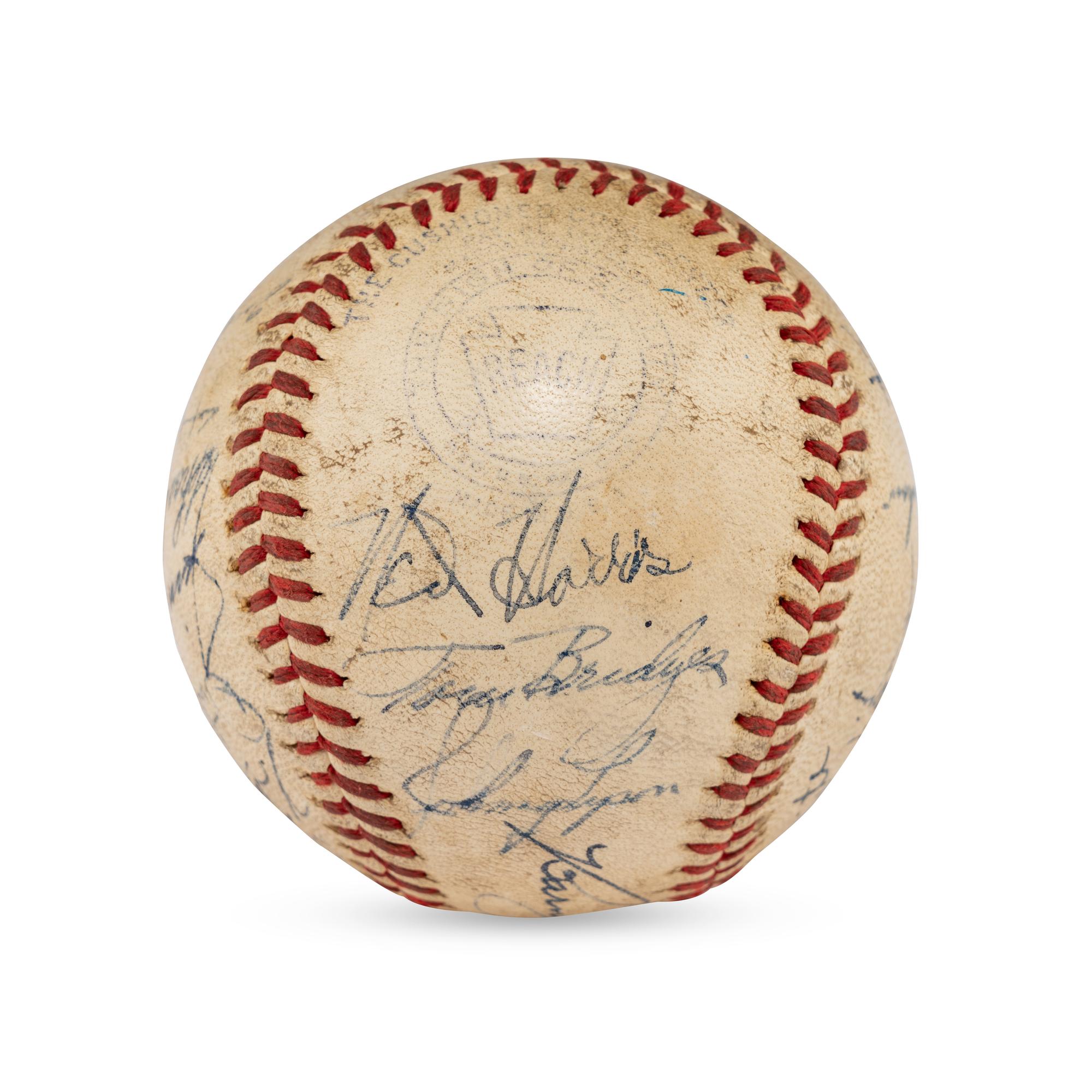 A 1942 Detroit Tigers Team Signed Autograph Baseball Featuring Charlie Gehringer (JSA Letter of Authenticity),