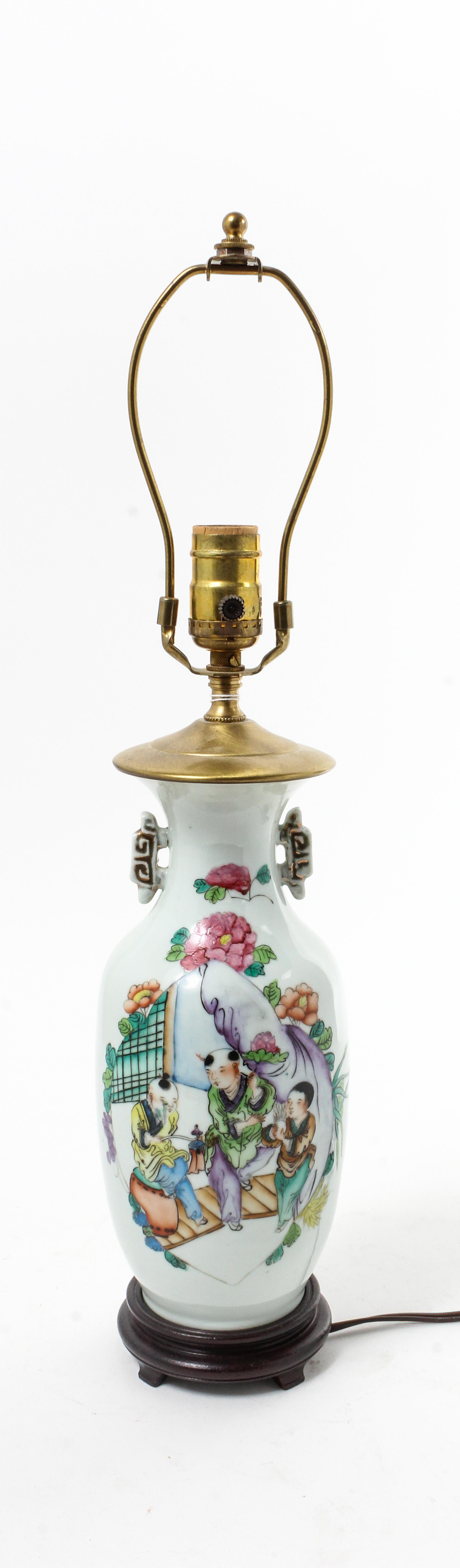 A Chinese Porcelain Vase Height of porcelain 11 inches.
