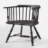 A black-painted low-back Windsor armchair Philadelphia, PA, late 18th century