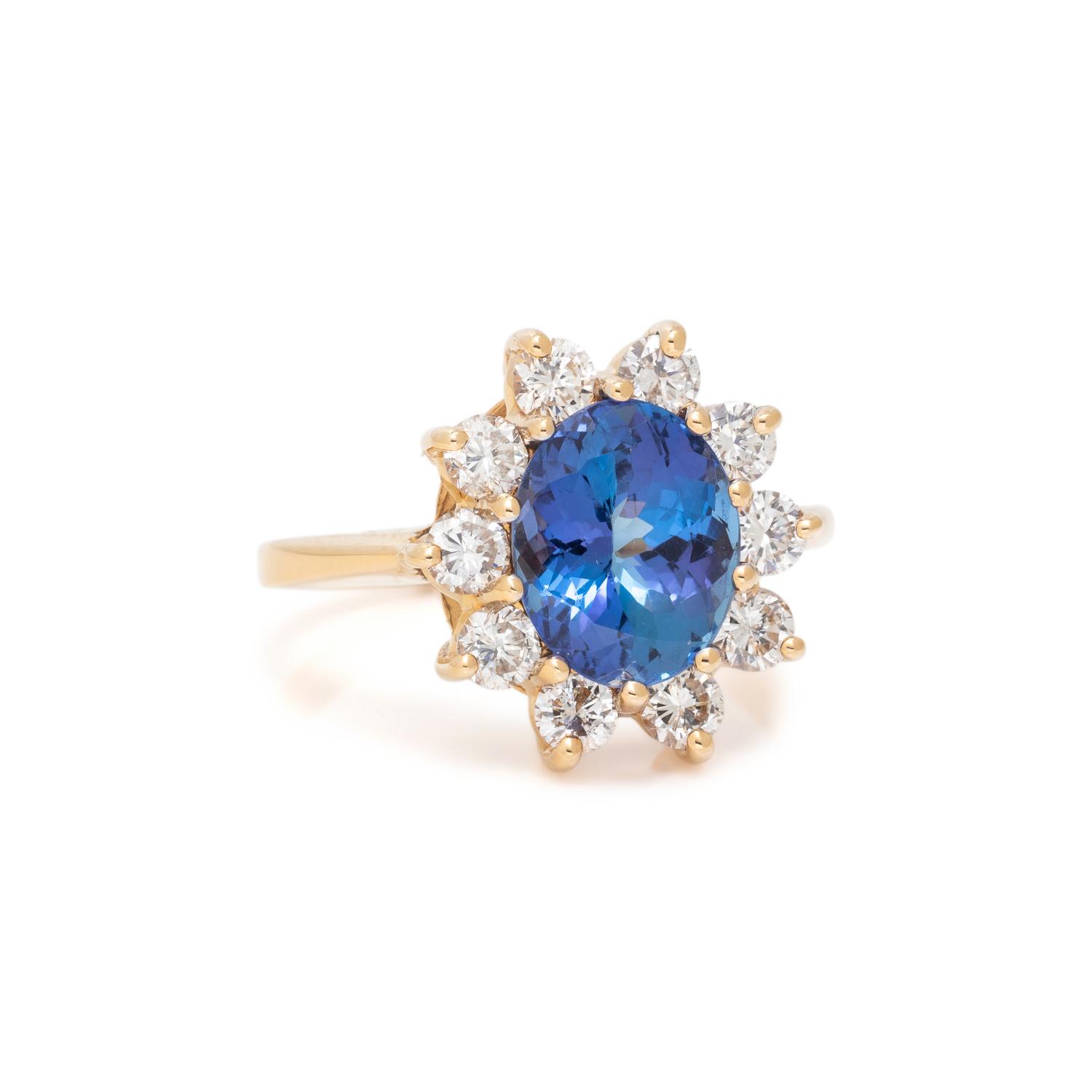 TANZANITE AND DIAMOND RING