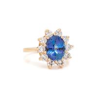 TANZANITE AND DIAMOND RING