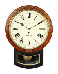 An English Brass-Inlay Presentation Wall Clock