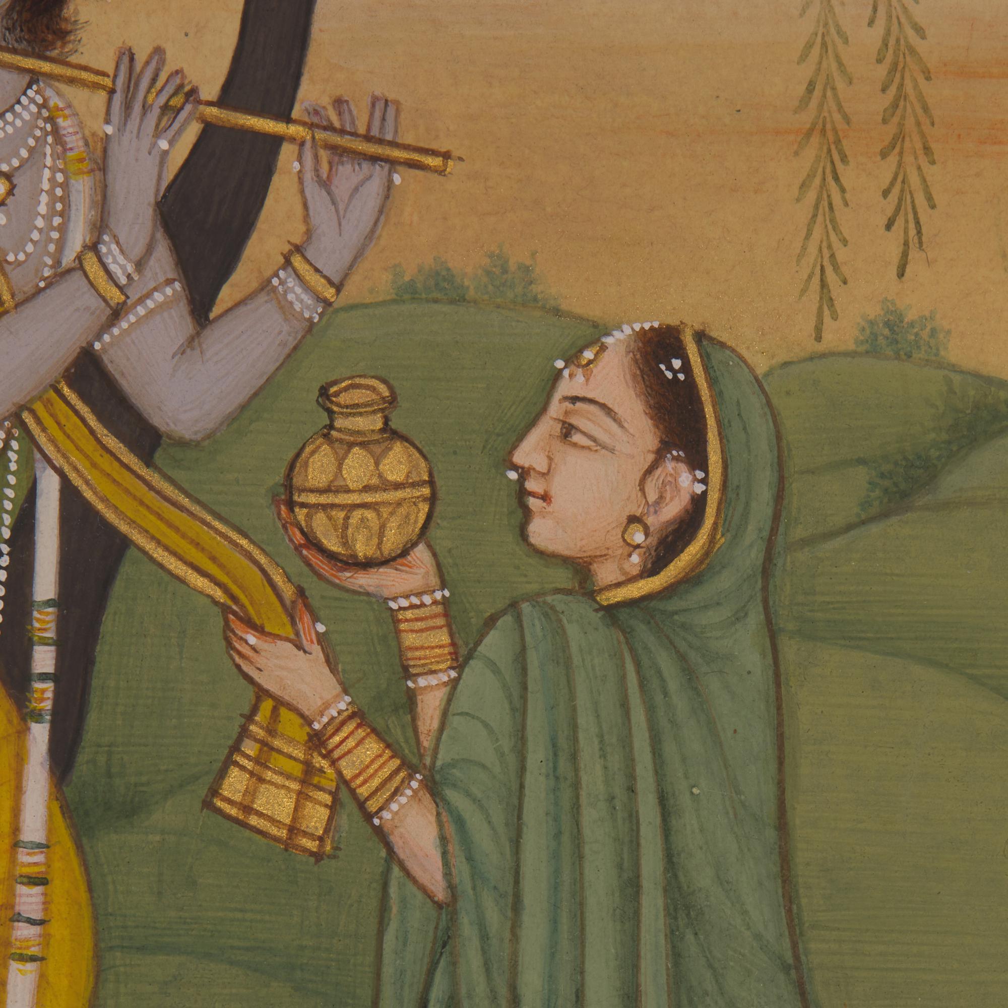 A Painting of Krishna Playing His Flute to the Gopis, Punjab Hills, 20th Century