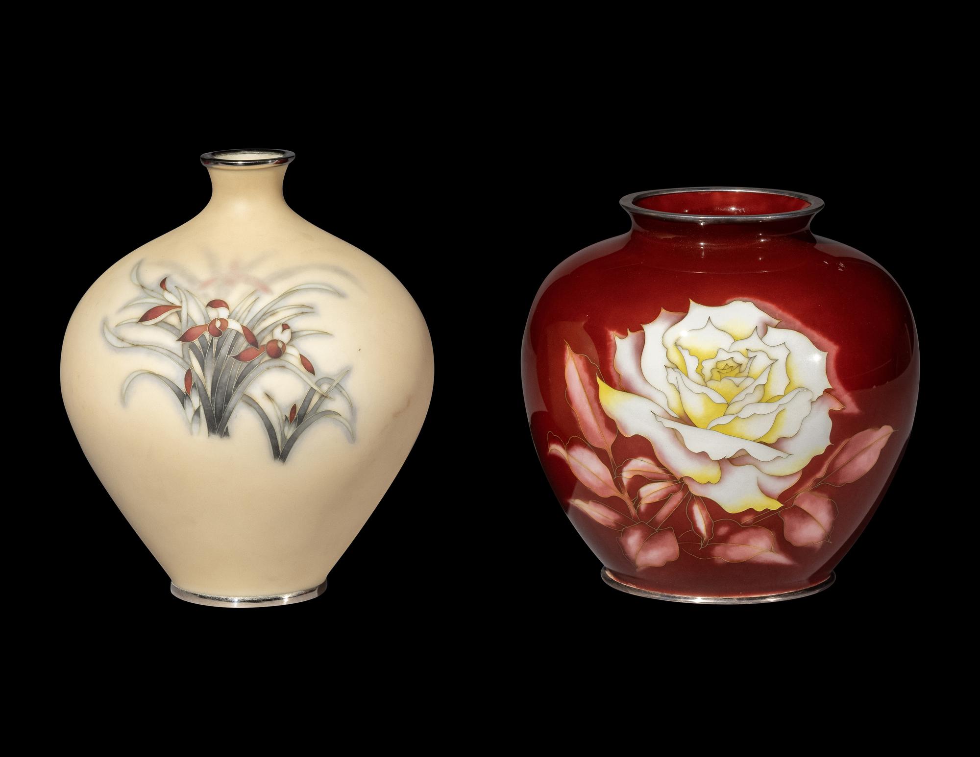 Two Japanese Cloisonné Enamel Jars