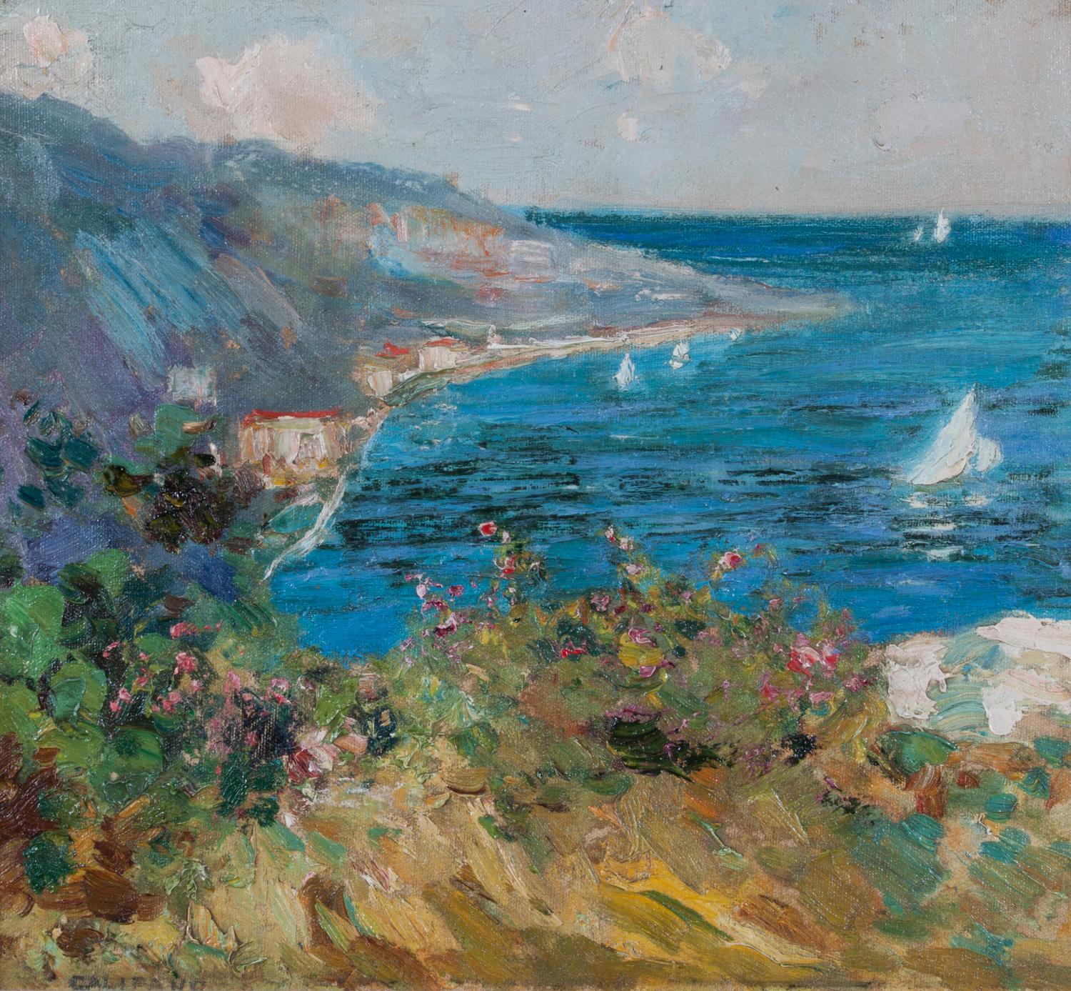 Michael Califano, (American, 1890-1979), Seascape with Boats