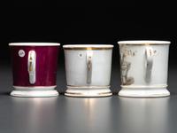 Three Porcelain Occupational Shaving Mugs