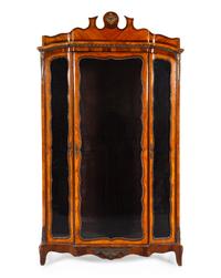 A Napoleon III Style Various Woods Vitrine Cabinet
