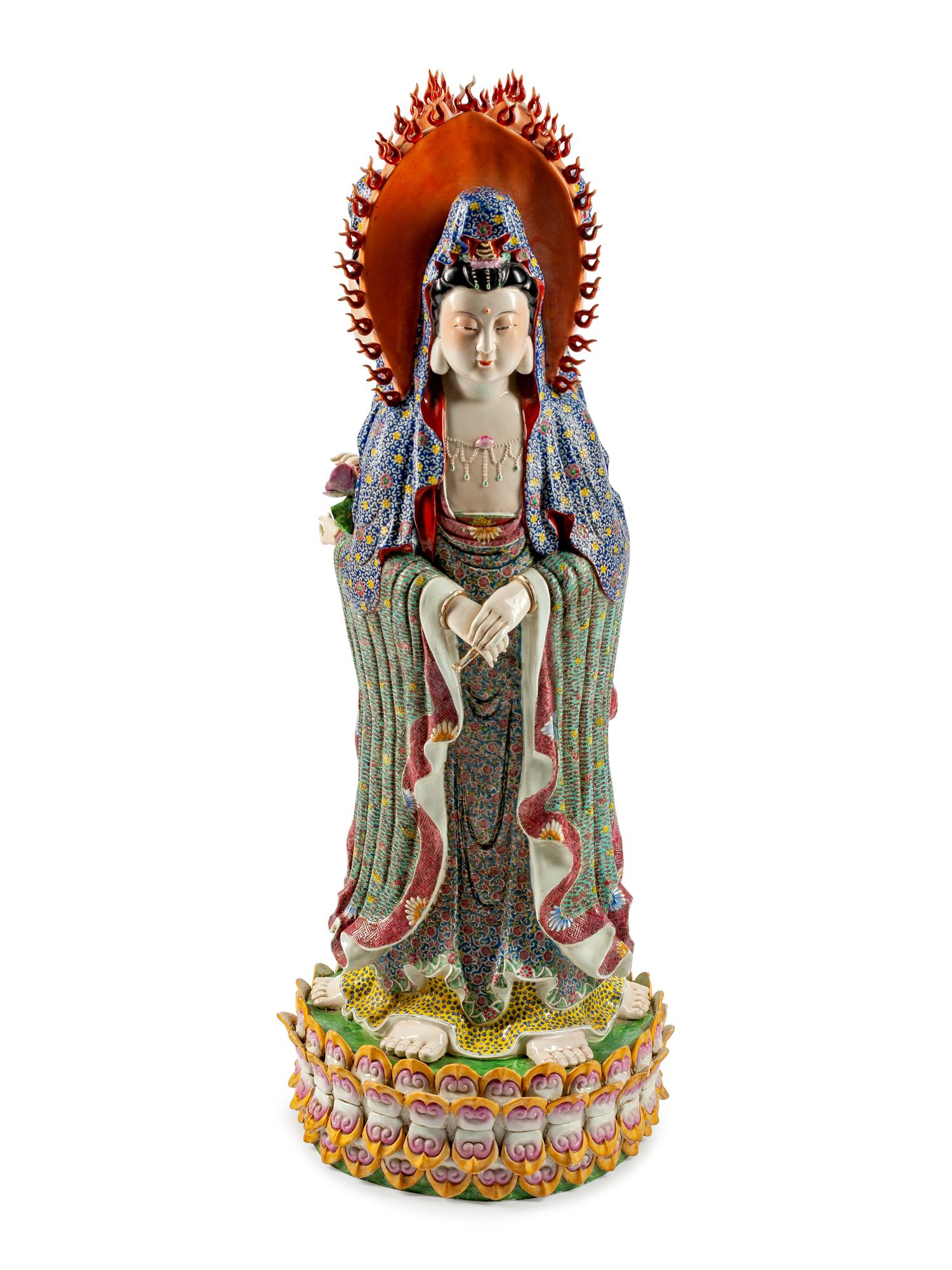 A Chinese Enameled Porcelain Figure