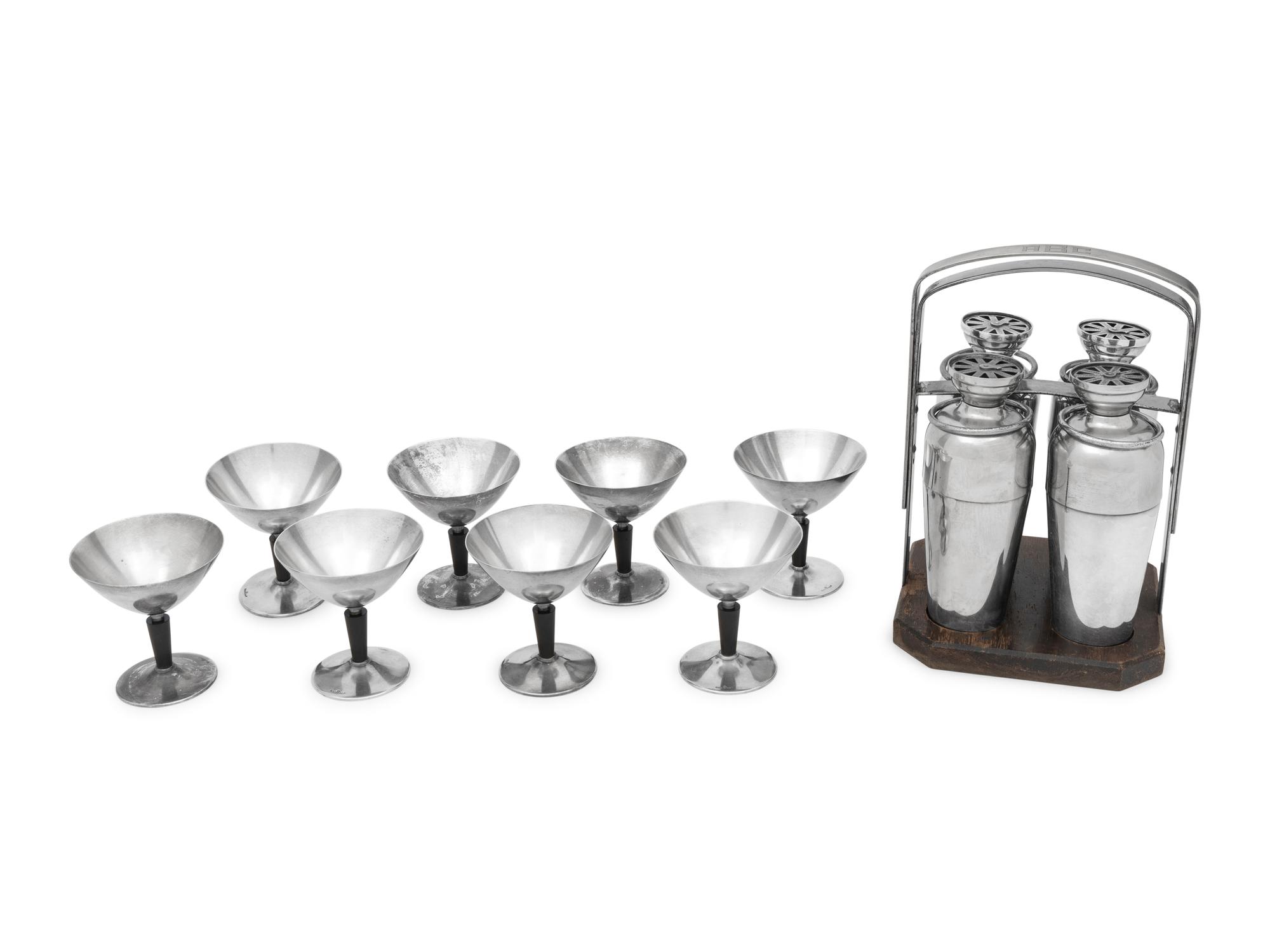 A Napier Silver-Plate 'Foursome' Cocktail Shaker Set