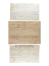 [POLITICS] - [PRESIDENTS]. Group of 8 land grants including one signed by James Madison.