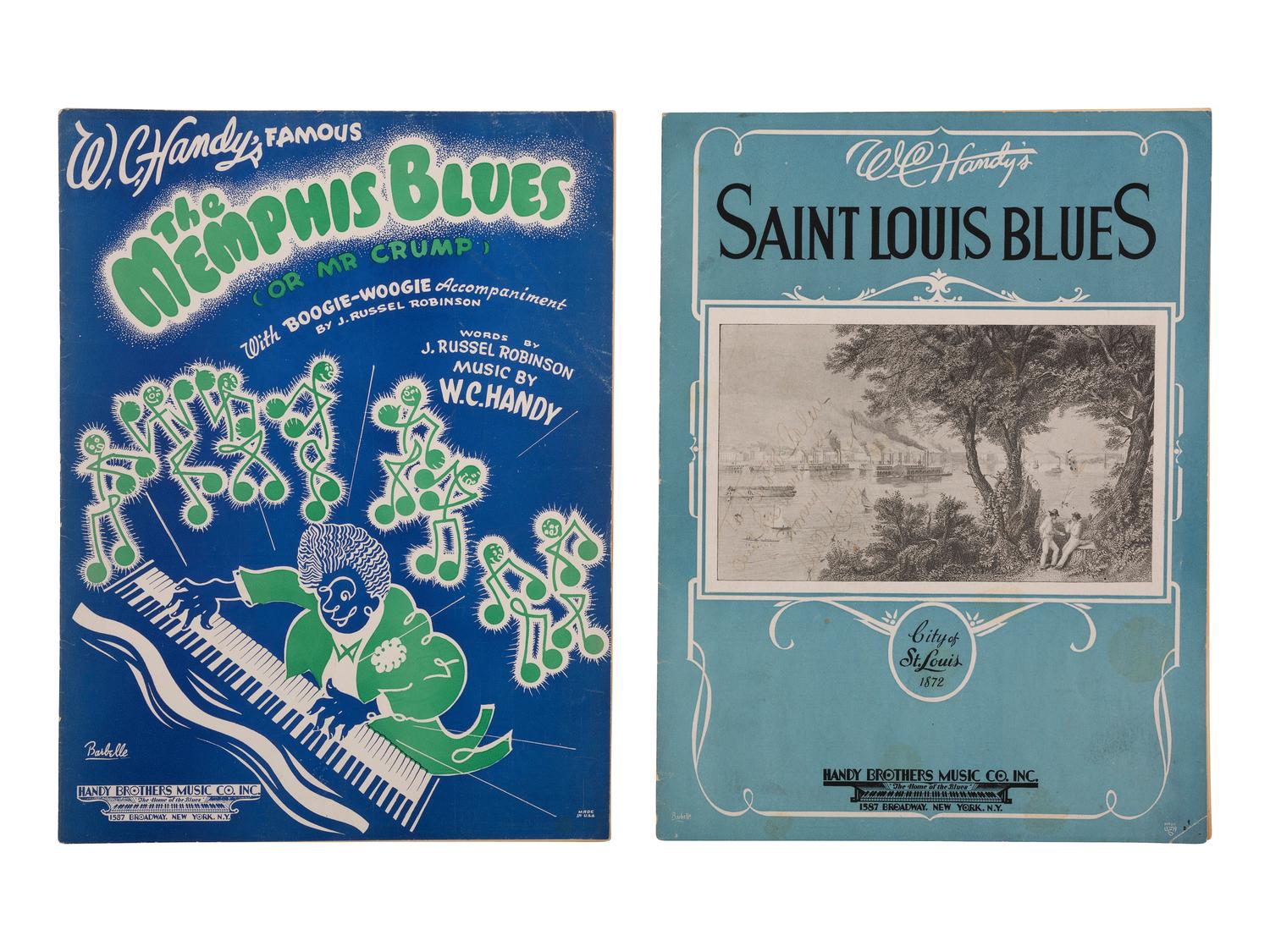 [AFRICAN AMERICANA - MUSIC]. HANDY, W.C. (1873-1958). A group of 3 items, including photograph and sheet music signed by W.C. Handy.