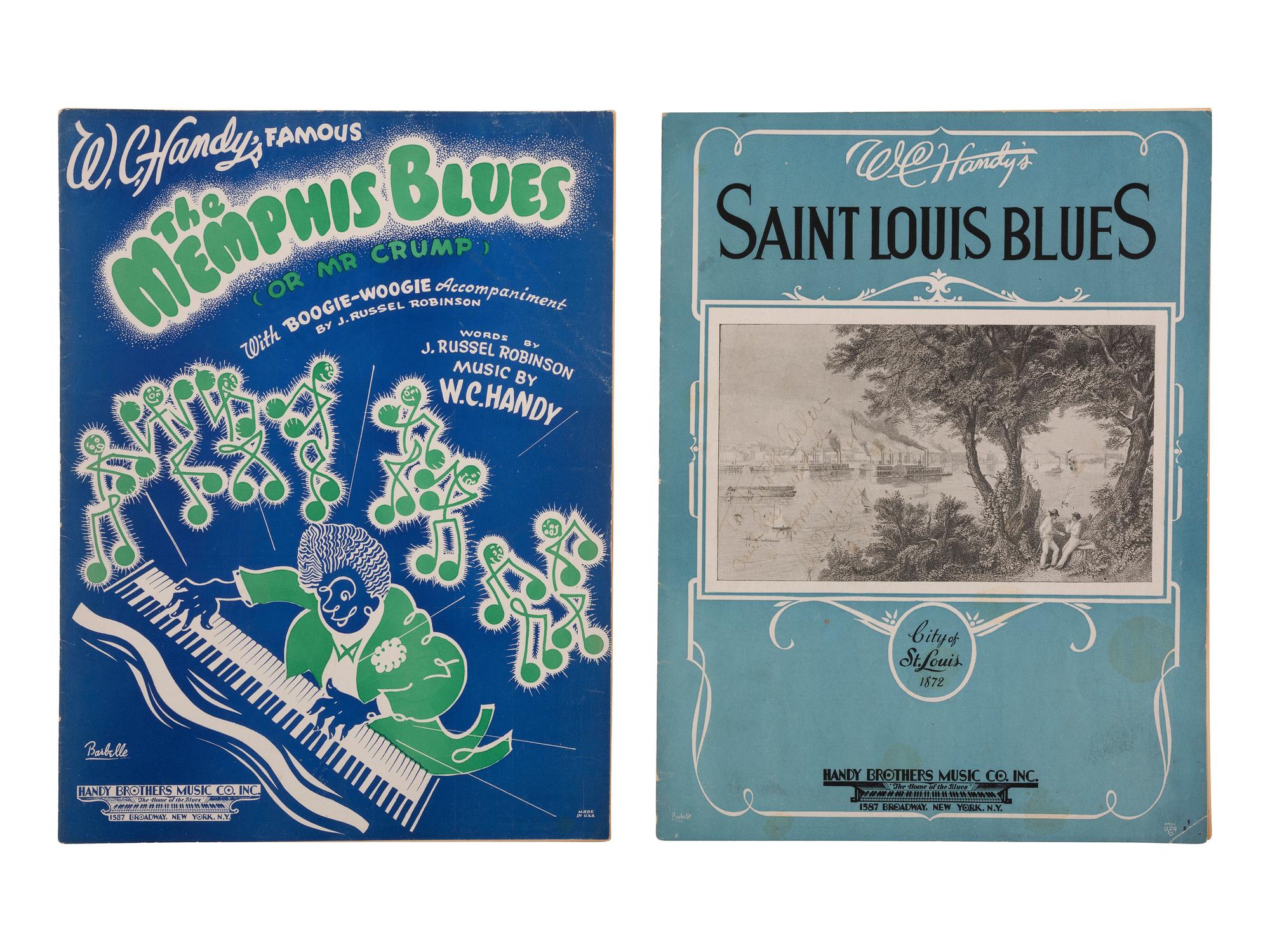 [AFRICAN AMERICANA - MUSIC]. HANDY, W.C. (1873-1958). A group of 3 items, including photograph and sheet music signed by W.C. Handy.