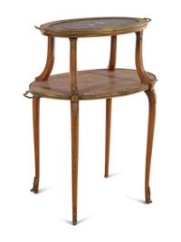 A Louis XV Style Gilt Bronze Mounted Two-Tier Table